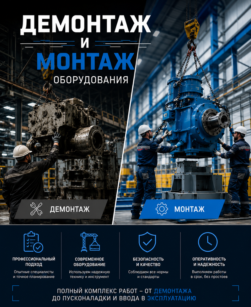 Демонтаж и монтаж оборудования