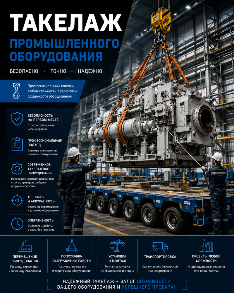 Такелаж промышленного оборудования